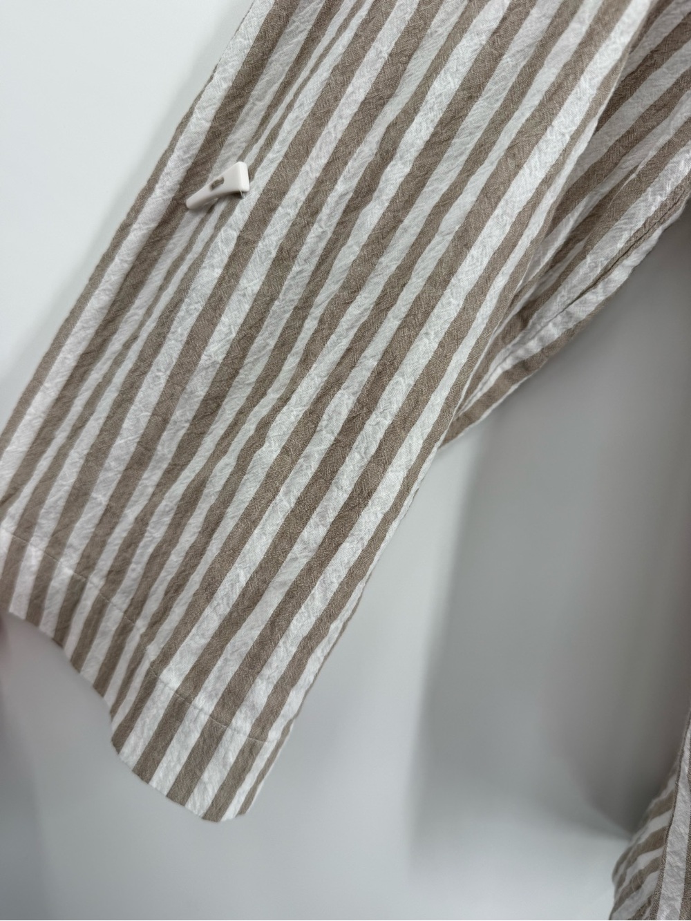 Ali Miles Top Button Up Striped Cotton Blend Shirt Size 1X Roll Tab Women beach - Picture 5 of 10